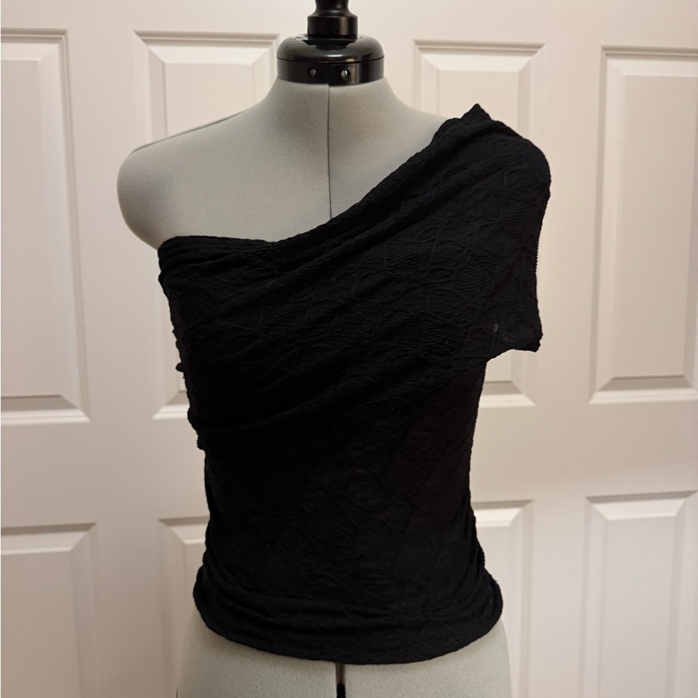 Elegant Black One-Shoulder Top